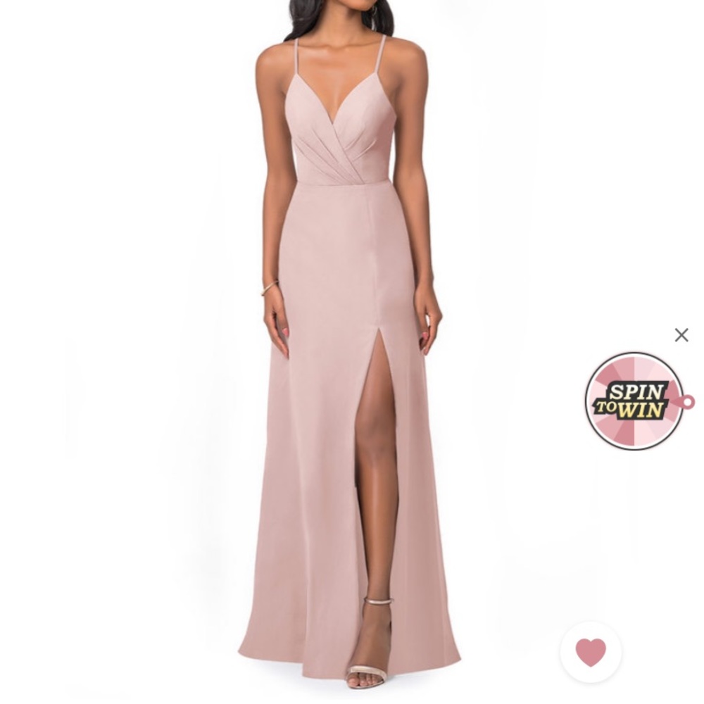 Azazie Everleigh bridesmaids dress. Dusty Rose